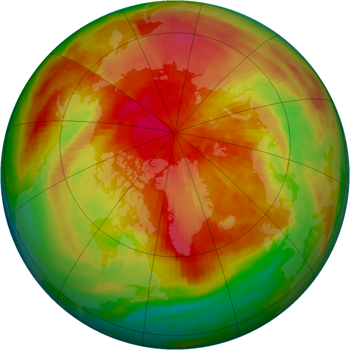 Arctic ozone map for 23 March 1986